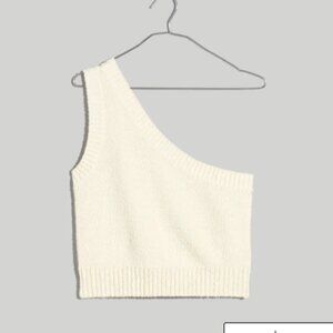 Madewell Textural-Knit One-Shoulder Sweater Tank, Sz XXS, Antique Cream (Ivory)